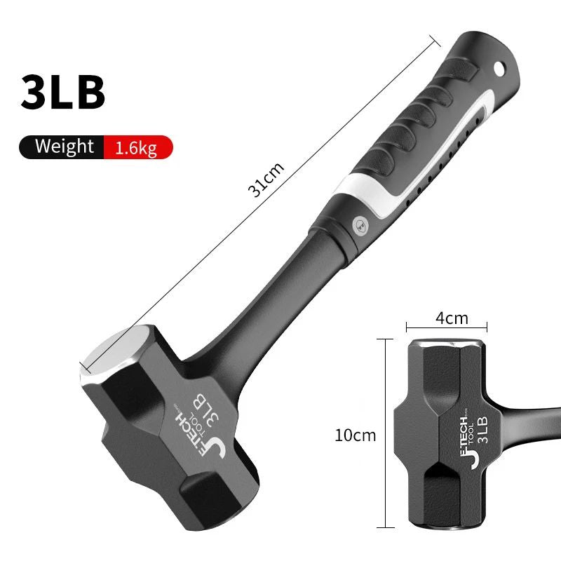 Z50 2LB-3LB Marreta Pesada Forjada em Aço de Peça Única, Martelo para perfurar tijolos e rachaduras, Martelo de Engenheiro para Construção Civil