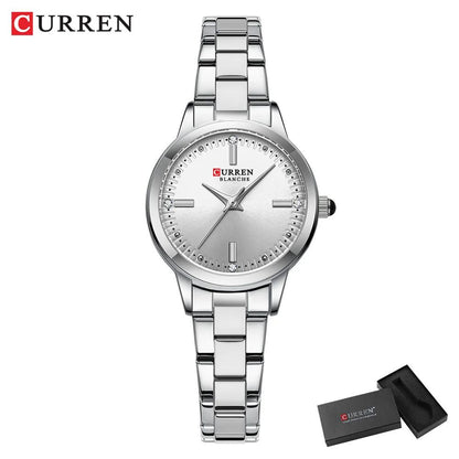 CURREN Women's Watches Fashion Original Quartz Wrist Watch for Ladies Roman Dial Dazzling Diamond Waterproof Luminous Luxury New
