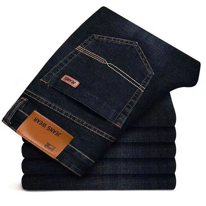 Spring  Autumn New Stretch Men's Jeans Fashionable and Comfortable Business Straight Stretch Cotton Casual Men's Denim Pants