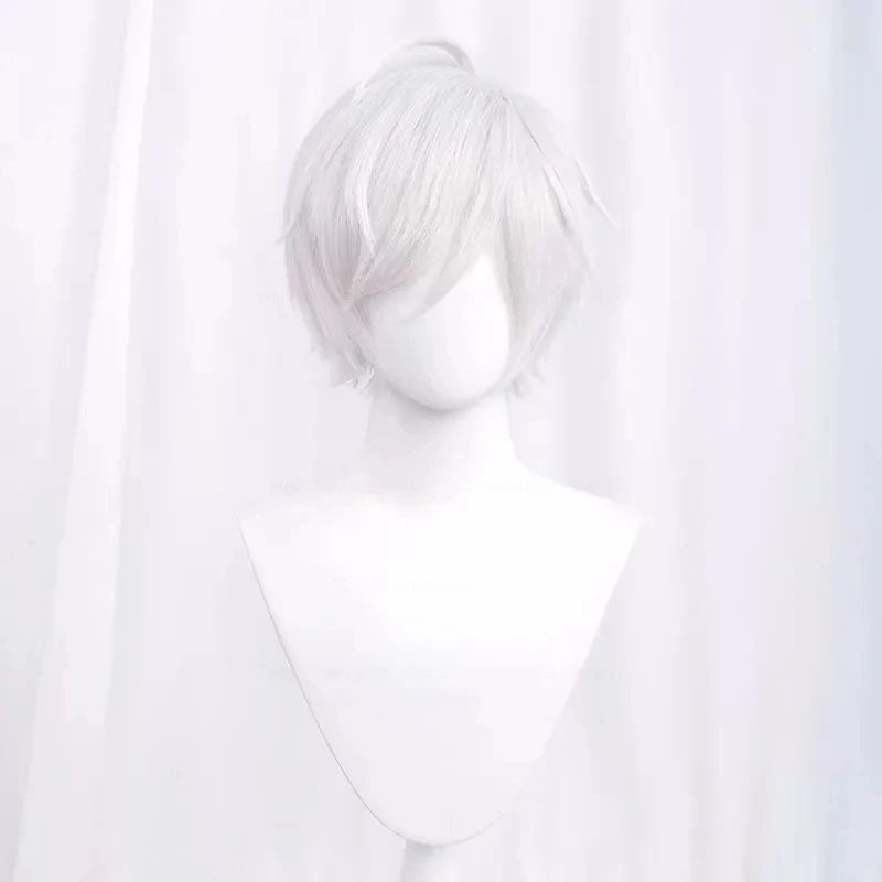 Synthetic Short Straight Cosplay Wig White Green Purple Brown Black Blue Gray Orange Red Fluffy Heat Resistant Hair Anime Wigs