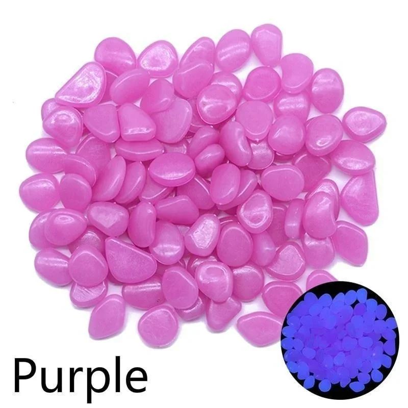 500pcs Luminous Stones Glow In The Dark Pebbles Glowing Stones Outdoor Walkways Home Garden Yard Decor Fish Tank Pebble Rocks