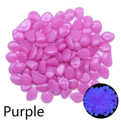 500pcs Luminous Stones Glow In The Dark Pebbles Glowing Stones Outdoor Walkways Home Garden Yard Decor Fish Tank Pebble Rocks