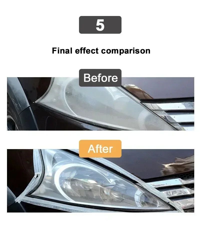 Spray Restaurador de Faróis para Carro Revestimento Anti-Oxidação Agente Polidor de Lâmpadas de Carro Restauração de Arranhões Limpeza de Sujeira