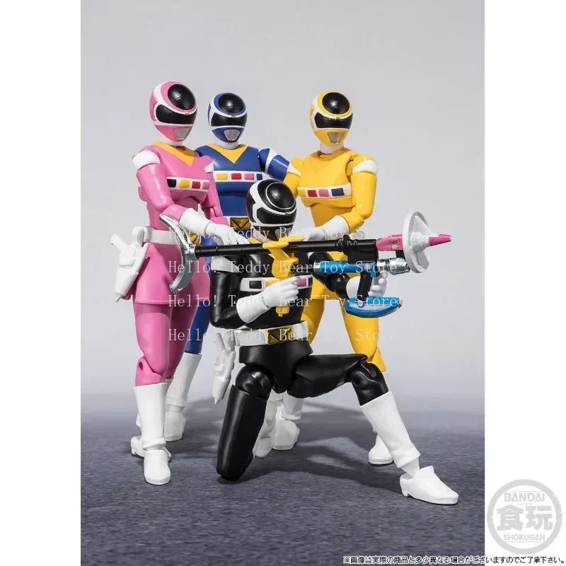Bandai Genuíno SHODO Super Sentai Anime Figura Denji Sentai Megaranger Brinquedos de Ação Meninos Meninas Presente de Natal Modelo Colecionável