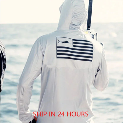 Bill Fish Gear Mens Long Sleeve Fishing Hoodie In Camo Shirts Fishing Performance Apparel Camisa De Pesca Fishing Sun Jerseys