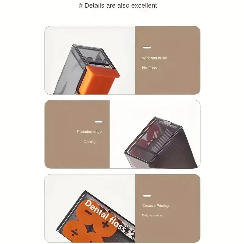 Mini Caixa de Fio Dental com Suporte de Palito de Dente com Ejeção Automática, Caixa Portátil para Fio Dental, Organizador de Fio Dental, Dispensador de Palitos de Dente