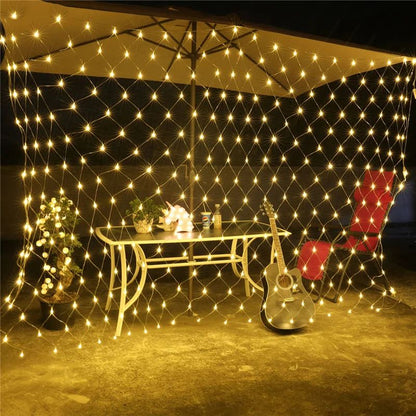 Luzes de corda de rede de LED 8 modos 220V 110V plugue UE/EUA Festival Decoração de Natal Guirlandas Festa de Natal Jardim Ano Novo Casamento