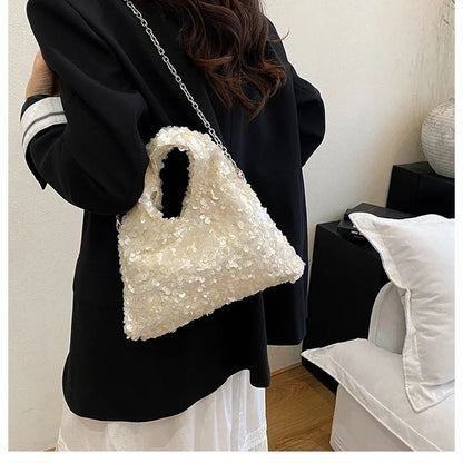 Exquisite Shining Sequins Square Women's Shoulder Bag Popularity Stylish Design Handbags High Quality Solid Sweet Crossbody Bags