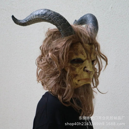 Movie Beauty The Beast Adam Prince Mask Cosplay Cool Horror Mask Latex Helmet Halloween Party Halloween Anime Prince Beast Set