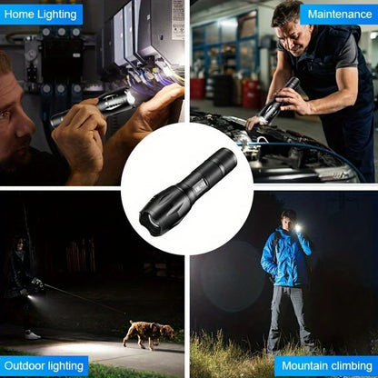 High Power LED Flashlight T6 Aluminum Alloy Zoomable Tactical Torch Battery powered Waterproof Outdoor Light For Camping Lantern
