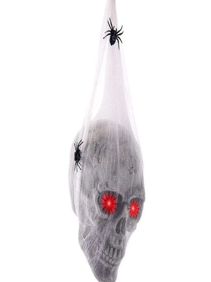 Decoração de Dia das Bruxas com Aranha Que Brilha e Controla o Som, Crânio de Algodão, Propriedade Assustadora, Casa Assombrada, Sala Secreta, Decoração de Pátio