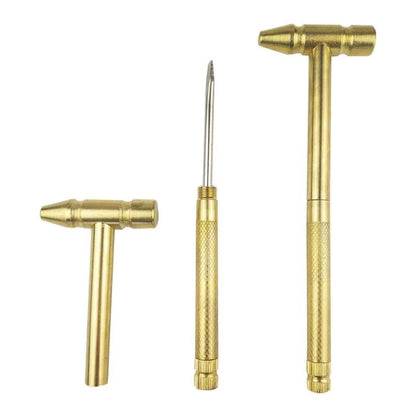 Conjunto de Ferramentas Pequenas 6 em 1 Martelo e Chave de Fenda Mini Liga de Cobre Dourado Desmontável Micro Chave de Fenda Ferramenta Manual Perfeita Para Projetos DIY