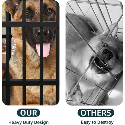 Caixa de Transporte para Cães Indestrutível de 54 polegadas, Reforçada, à Prova de Fugas, com Rodas Traváveis e Duas Portas para Cães com Alta Ansiedade
