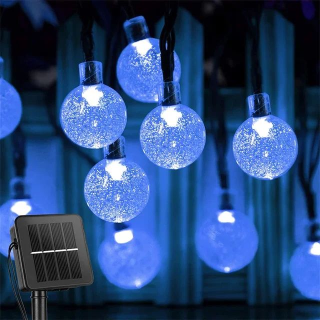 5-22M Solar String Lights Outdoor 200 Led Crystal Globe Lights Waterproof Solar Festoon Fairy Light For Garden Christmas Decor