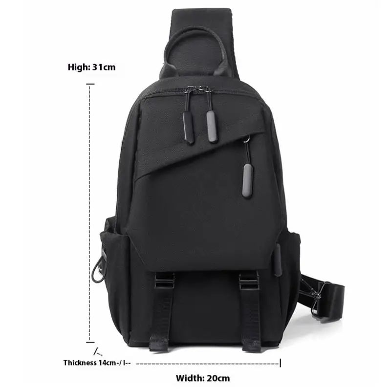 Men Multi-composition Shoulder Crossbody Bag Sports Chest Bag Waterproof Wear-resistant Outdoor Sports Travel