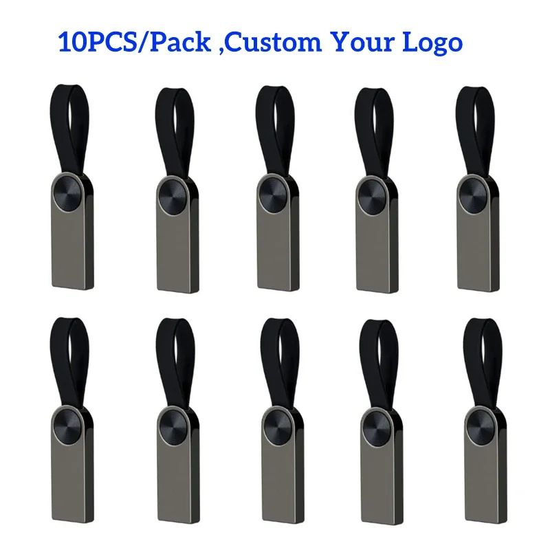Lote com 10 unidades de Pen Drive USB Ring com Logotipo Personalizado Gratuito Mini Light Memory Stick 4GB 8GB 16GB 32GB U Disk Presente para Casamento/Fotografia