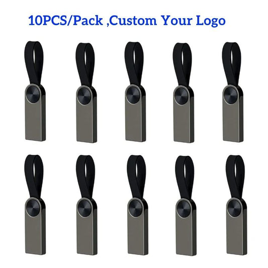 10Pcs Lot Free Custom Logo Ring USB Flash Drive Pen Mini Light Memory Stick 4GB 8GB 16GB 32GB U Disk Wedding Photography Gift