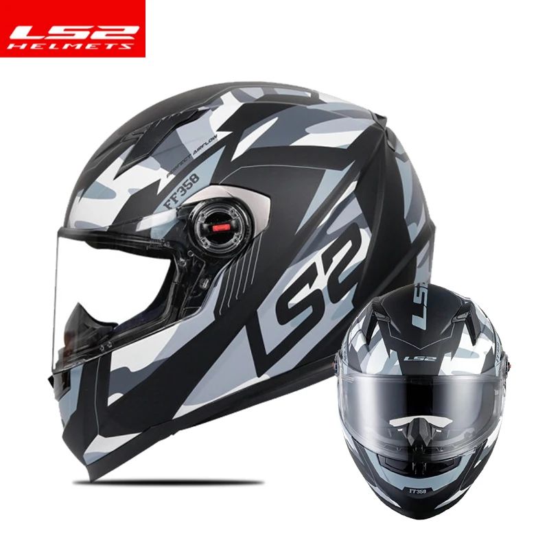 Capacete de motocicleta LS2 FF358 Capacete integral LS2 Draze para homens e mulheres Capacete de corrida de moto com casco de ABS Cascos Para Moto Aprovado pela ECE