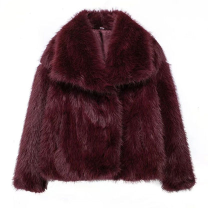 MUJER 2025 Faux Fur Coat Women Fluffy Women's Winter Jacket Long Sleeve Warm Winter Woman Coat Luxury Outerwears Coats for Woman