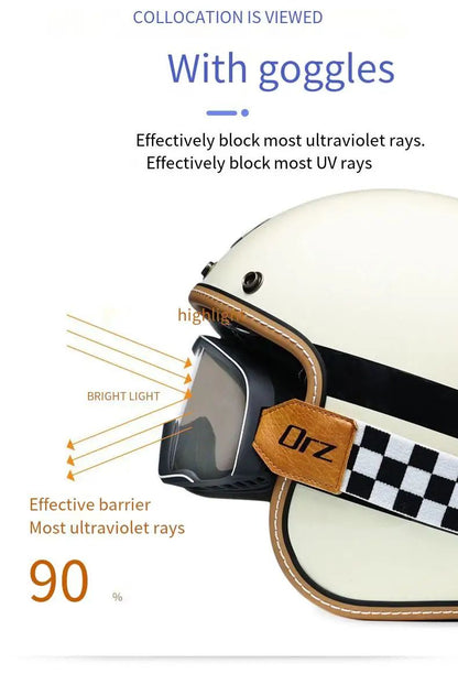 Retro Half Helmet for Motorcycle & Electric Vehicle - Unisex Universal Fit with Personalized Designs