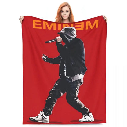 Eminem Inspired Coral Fleece Throw Blanket Super Soft Plush for Home Travel Bedding Air Conditioning  Summer Essential