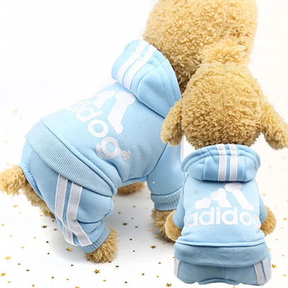 Roupas de inverno para cães pequenos Moletom Adidog para cães Macacão de lã para cães de raças pequenas Moletom esportivo para filhotes Macacão de 4 patas para cães