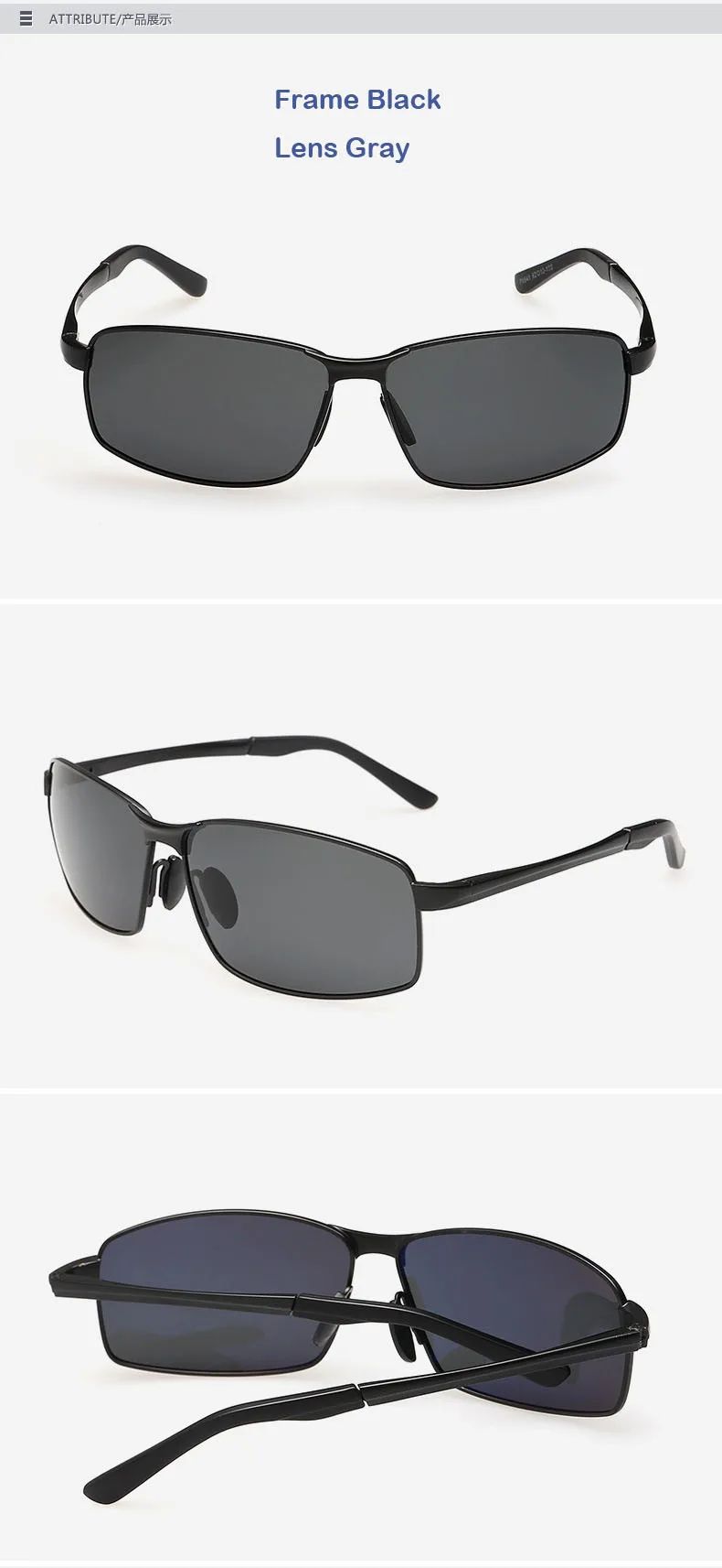 AORON Alloy Men Polarized Sunglasses Women Male Luxury UV400 Goggles Brand Design Metal Frame Glasses Driving