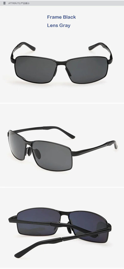 AORON Alloy Men Polarized Sunglasses Women Male Luxury UV400 Goggles Brand Design Metal Frame Glasses Driving