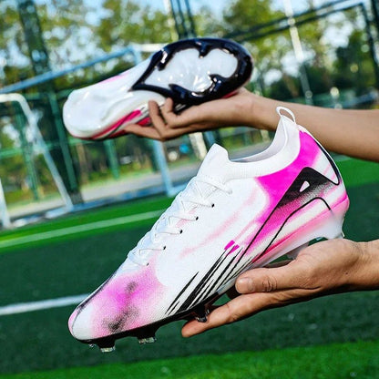 New Men Football Boots Cleats Outdoor Soccer FG Ultralight Match Soccer Shoes Training Shoes Drop Shipping Non-Slip Long Spikes