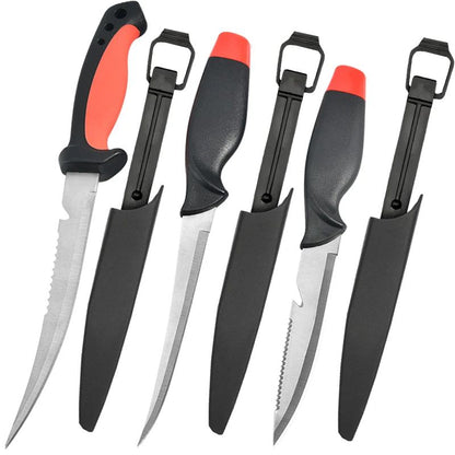 Faca Afiada para Peixe Cabo Oco de Plástico Faca de Filé de Peixe Faca de Desossar Aço Inoxidável Cutelo de Carne Descascador de Frutas de Cozinha