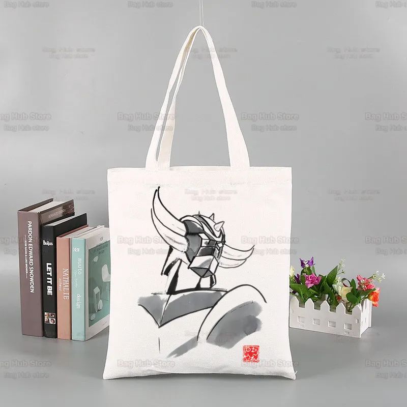 Manga Goldorak Ufo Robo Shopper Bags Shopping Bag Tote Bag Anime Mazinger Grendizer Shoulder Bag Canvas Bags Large Handbag