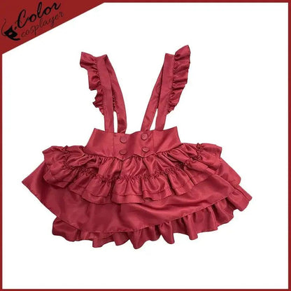 Christmas Lolita Red Overalls Skirt New Year Party Dress Vintage Medieval Dress Drama Performance Outfit Anime Cospaly Costume