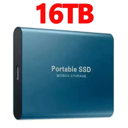 SSD Portátil de Alta Velocidade 16TB Unidade de Estado Sólido Externa 1TB 2TB Disco Rígido Potente 4TB SSD Ultrafino para PC/Laptop/Mac/Telefone