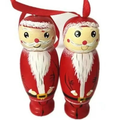 1pcs Funny Santa Claus Pendant, Christmas Ornaments, Funny Wooden Standing Santa Claus, Unique Christmas Craft Decorations