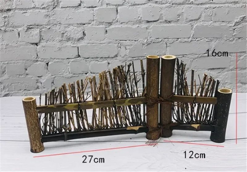 Japanese Korean fence plate Cuisine Sushi Boats Bamboo Creative Exquisite Sushi Tools Vintage bamboo sushi dish bamboo fence