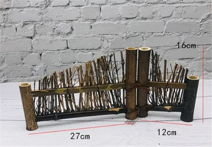 Japanese Korean fence plate Cuisine Sushi Boats Bamboo Creative Exquisite Sushi Tools Vintage bamboo sushi dish bamboo fence