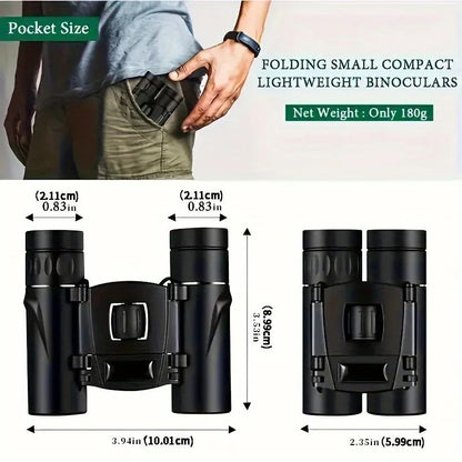 1 unidade Binóculos HD Zoom, Telescópio de Longo Alcance 8X21 com Design Dobrável Compacto para Turismo e Acampamento ao Ar Livre