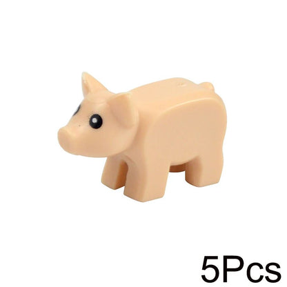City Animal Building Blocks Duck Swan Pig Cat Figures Bird Dog Zoo Farm Accessories Small Particles Bricks Set Kid Toys Gifts