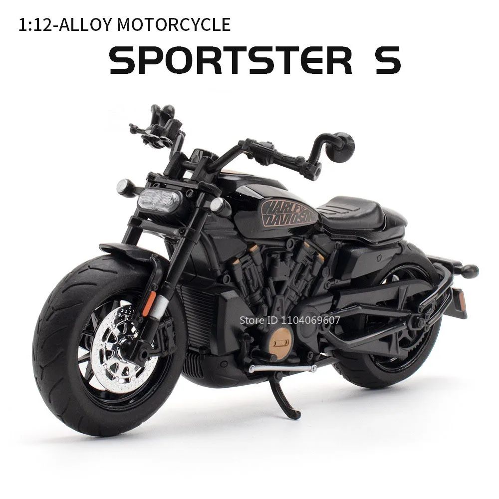 1:12 Scale Sportster S Modelos de Brinquedo de Moto Metal Fundido V4S Motocicletas em Miniatura com Absorção de Choque Pneus de Borracha para Presentes de Meninos