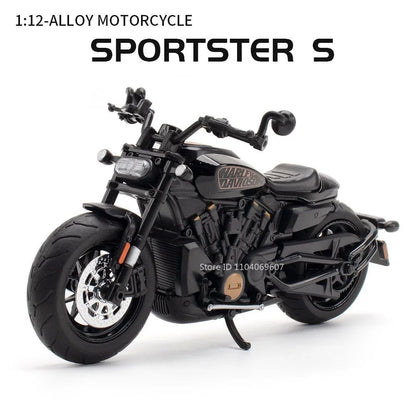 1:12 Scale Sportster S Modelos de Brinquedo de Moto Metal Fundido V4S Motocicletas em Miniatura com Absorção de Choque Pneus de Borracha para Presentes de Meninos