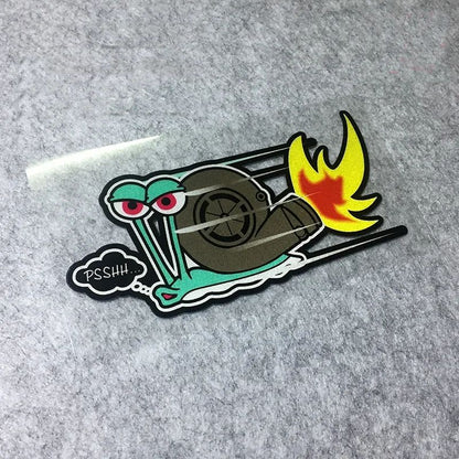 Adesivos de carro de corrida refletivos com design clássico divertido PSSHH Turbo Caracol decalque de vinil para motocross para decorar carros
