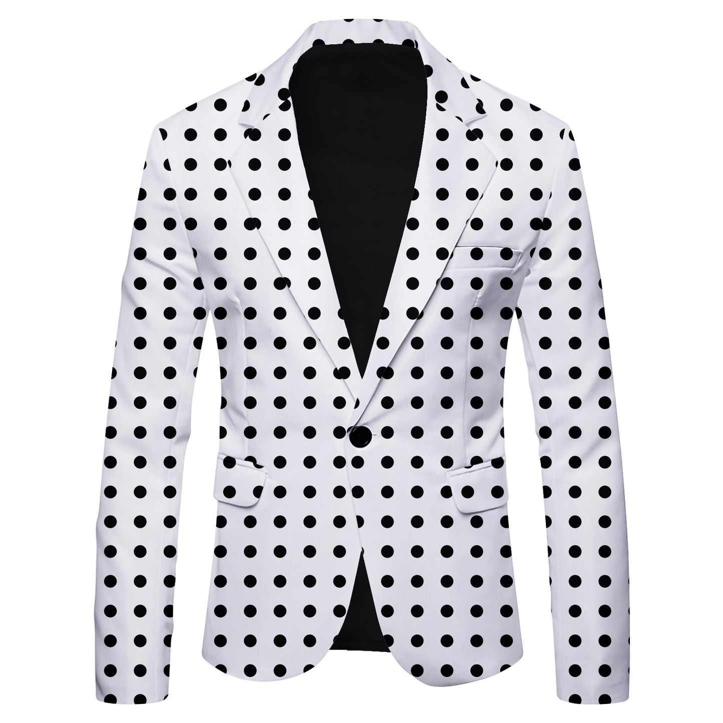 HOO 2025 New Men's Polka Dot Print Leisure blazer Jacket British Fashion Slim-Fitting   blazer    Pattern Customization