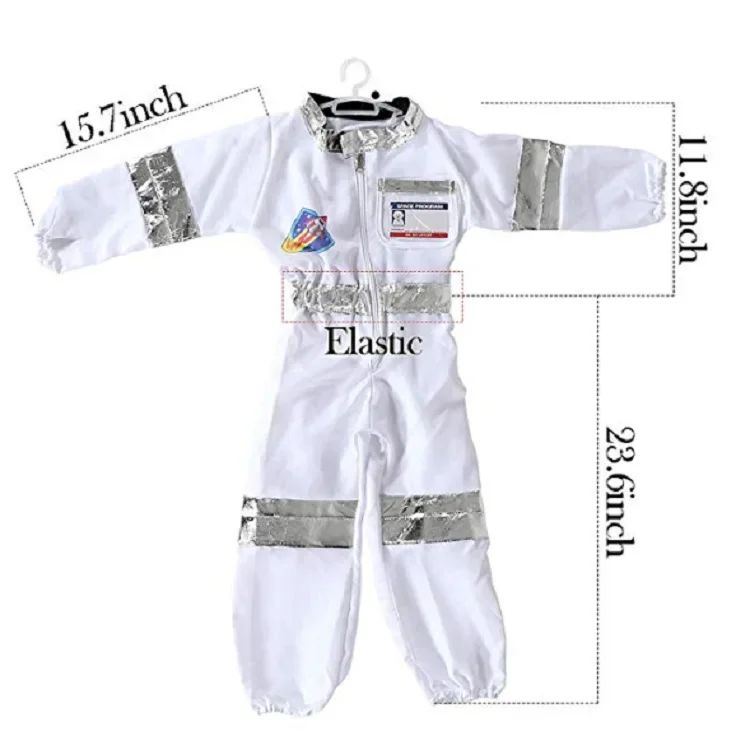 Boy's Space Suits Astronaut Costume for Kids Cosplay Girl Space Performance Astronaut Spaceman Party Dress Up Hooded Gloves Suit