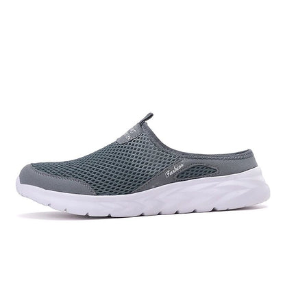 Fashion Men Half Slippers Anti-slip Men's Casual Shoes Lightweight Male Flat Slippers Breathable Fashion Slip on Flats Outdoor