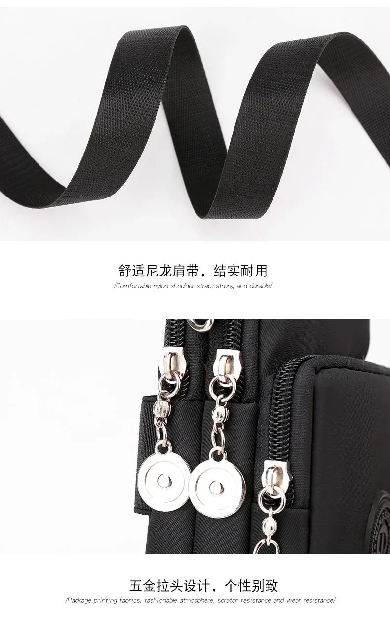 New Women Mobile Phone Bag Nylon Cell Phone Bag Coin Purse Strap Shoulder Bag Small Crossbody Bags for Women Wallet Travel Purse
