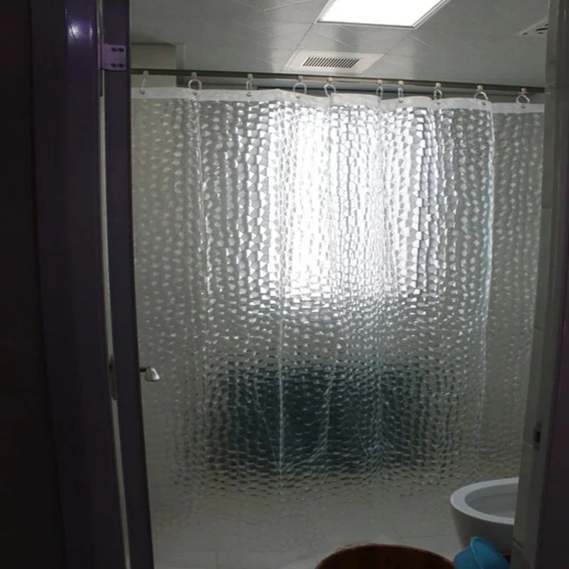 1PCS 180x180cm Cortina de Banho 3D Transparente Mais Grossa Impermeável