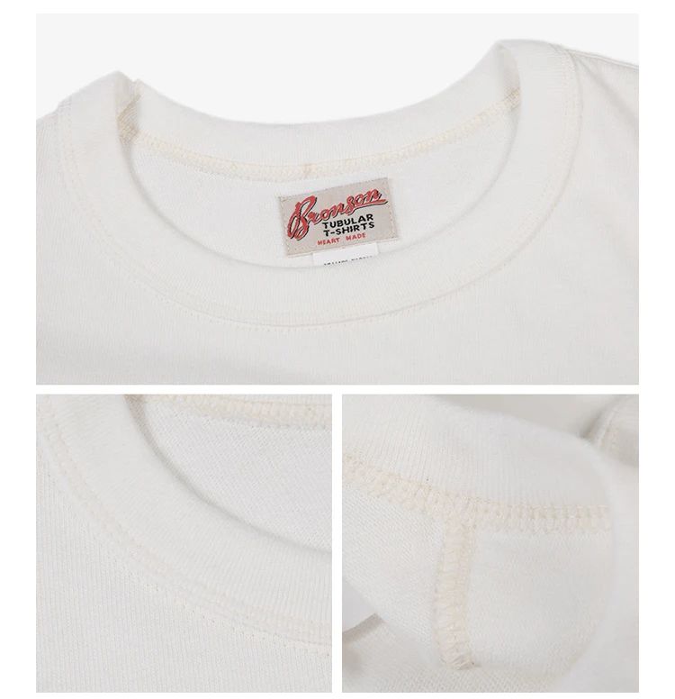 Bronson Heavyweight Seamless Tubular T-Shirt Summer Men's Plain Basic Tee Shirts