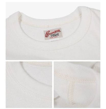 Bronson Heavyweight Seamless Tubular T-Shirt Summer Men's Plain Basic Tee Shirts