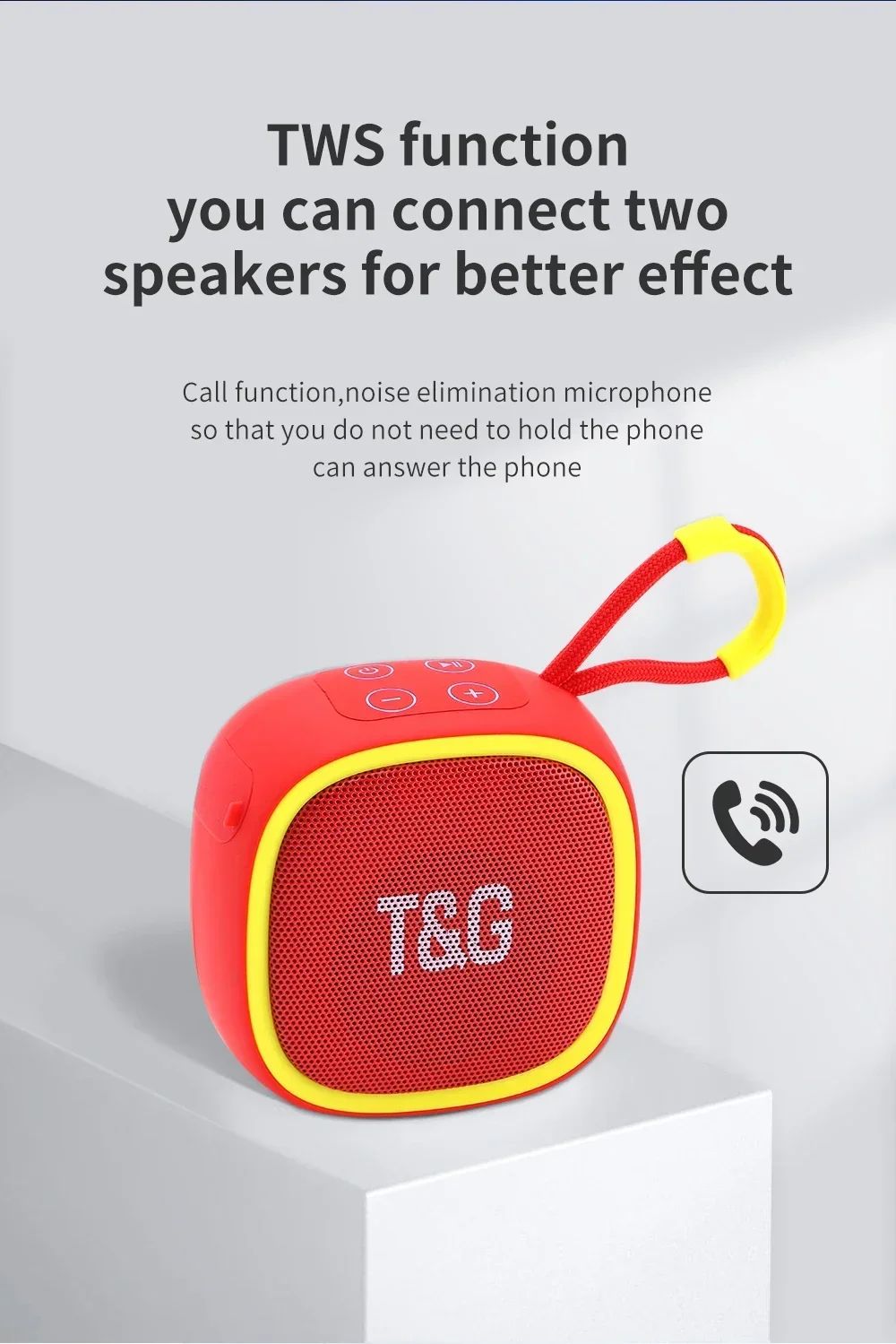 Caixa de som Bluetooth T&G TG659 Mini Sem Fio Potente à Prova D'água TWS Bluetooth 5.3 com Alto-falante HIFI e Suporte para Cartão TF e Rádio