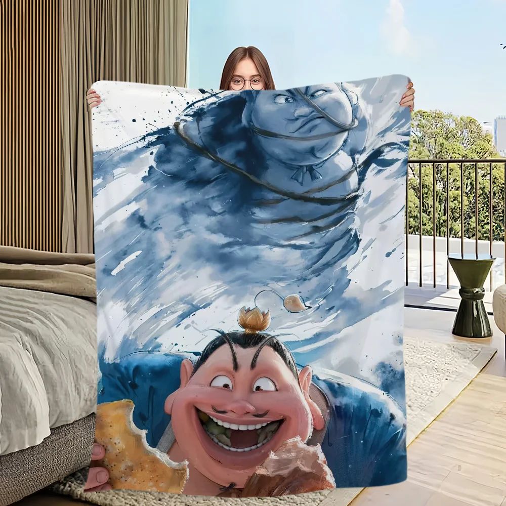 Movie Blanket Skin friendly comfort warm soft plush blanket suitable sofa living room office bedroom NeZha 2